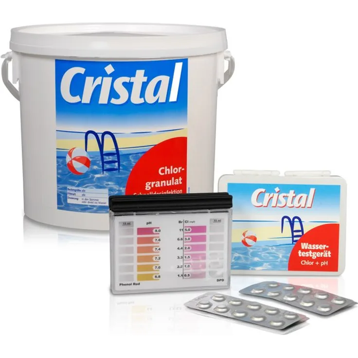 Cristal SET Chlorgranulat 5,0 kg + Pooltester Ch/pH