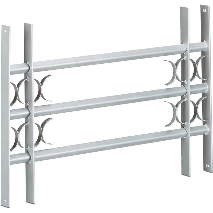 Fenstergitter Einbruchschutz, Ausziehbar, Aussen, Verzinkt, Stahl, 450 x 700-1050 mm, Sicherheitsgitter, grau – Bild 1