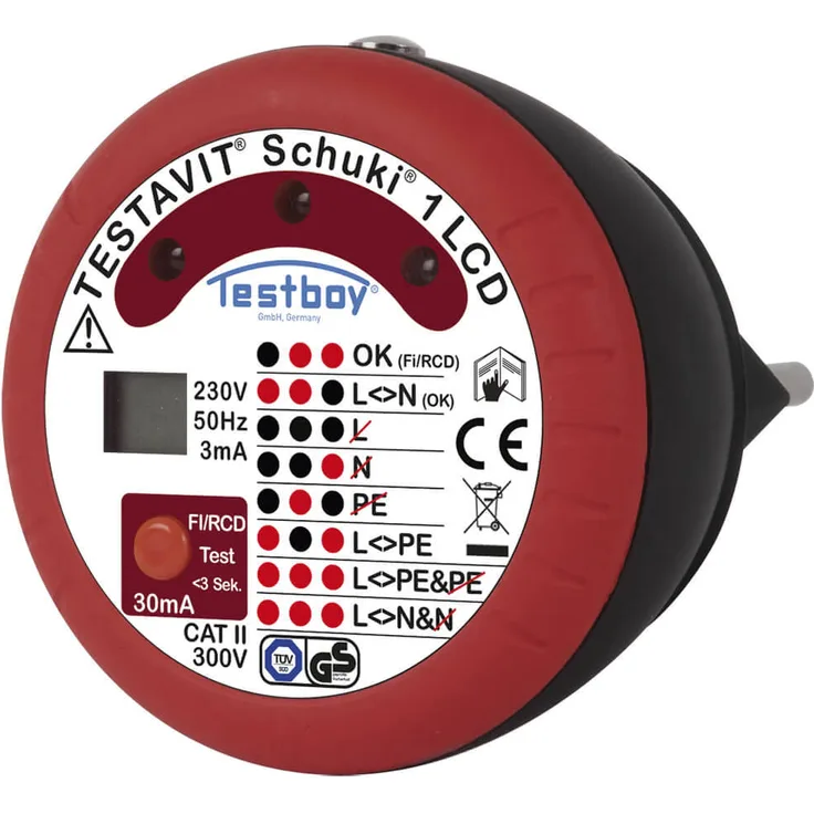 TESTBOY Steckdosenprüfgerät TESTAVIT SCHUKI 1A