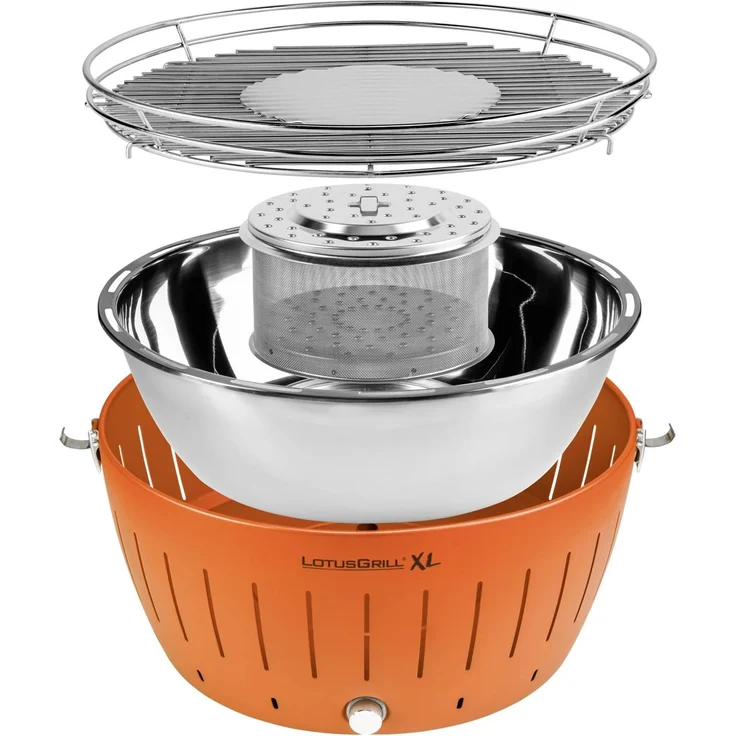 LotusGrill XL Holzkohlegrill Mandarinenorange G-OR-435P (40,5cm) mit USB Anschluss – Bild 2