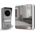 UNITEC Türsprechanlage mit Spiegeleffekt Farb-Video Türsprechanlage 2 Draht Komplett Set