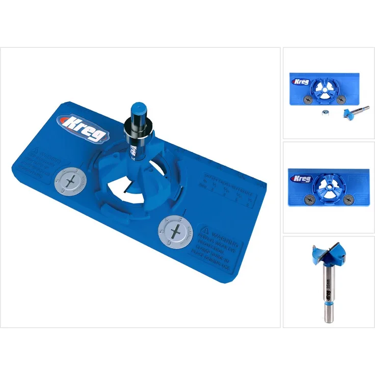 Kreg Concealed Hinge Jig Bohrschablone für Topfscharniere Ø 35 mm ( KHI-HINGE ) für Möbelbau und Schranktüren