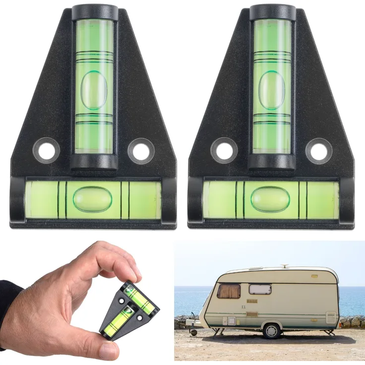 Magnetische T-Wasserwaage, 2 Pack, handliche Kreuzwasserwaage, Kreuzwaage Wohnmobil, Pyramidenwaage für Wohnwagen, Zwei-Weg Wasserwaage, kleine Wasserwaage Camper, 2D Wasserwaage, Kreuzlibelle Camping