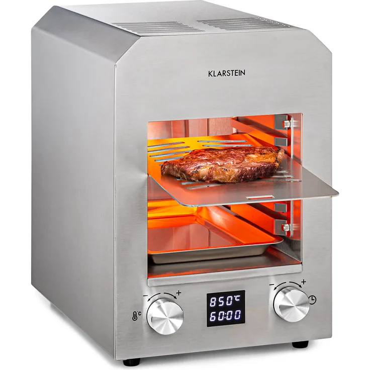 Hannibal Hochtemperaturgrill Indoor 2.200W 850°C Edelstahl silber Silber – Bild 1