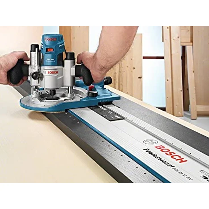 Bosch Professional Systemzubehör-Paket FSN OFA 32 KIT 800 (beinhaltet Führungsschiene mit Lochraster, Führungsschienenadapter, 2 Klemmzwingen, Zusatzadapter) – Bild 4