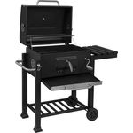 Holzkohlegrill mit Deckel, Barbecue Holzkohlegrill für Partys, Schwarz, Grillfläche 28 x 41,7 cm