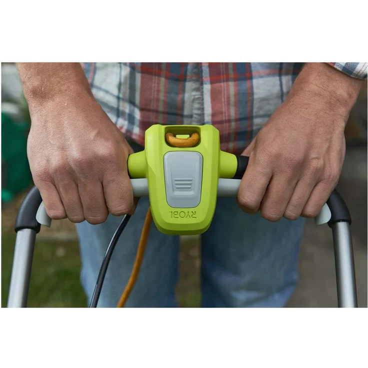 Ryobi Elektro-Rasenmäher RLM13E33S, Grasmäher mit 1300 W, 33 cm Schnittbreite, 5-stufige zentrale Schnitthöhenverstellung, EasyEdge Rasenkamm, 35 l Textil-Grasfangsack mit Hardtop, Art.-Nr. 5133002343 – Bild 14