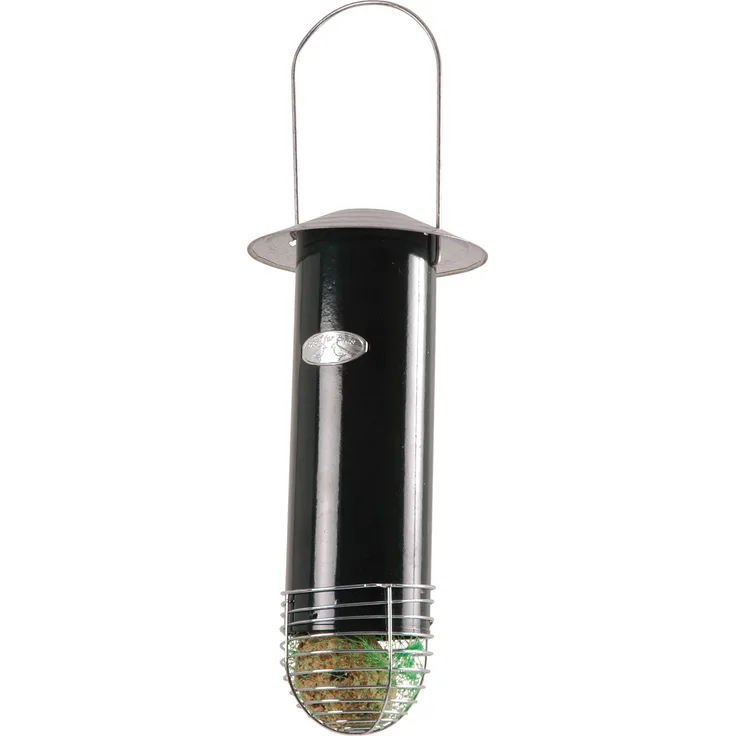 Dehner Natura Wildvogel-Meisenknödelautomat, Ø 7.5 cm, Höhe 26.5 cm, Metall, schwarz