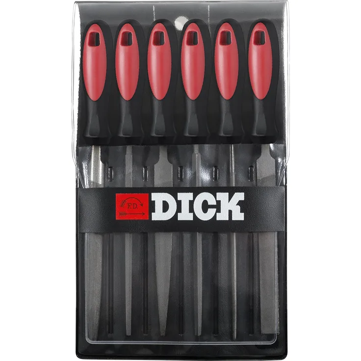 Dick Schlüsselfeilensatz 6tlg. 100 mm (Feilen für allgemeine Arbeiten, Hieb 2, Stahl, Eisen, NE-Metall) 1187102-2K