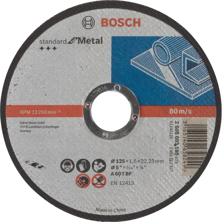 Bosch Professional Trennscheibe für Metall Standard flach Hub 125 x 1,6 mm ? 2608603165 – Bild 1