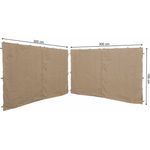 2 Seitenteile mit RV 300x195cm für Pavillons 3x3m Seitenwand Beige RAL 1001