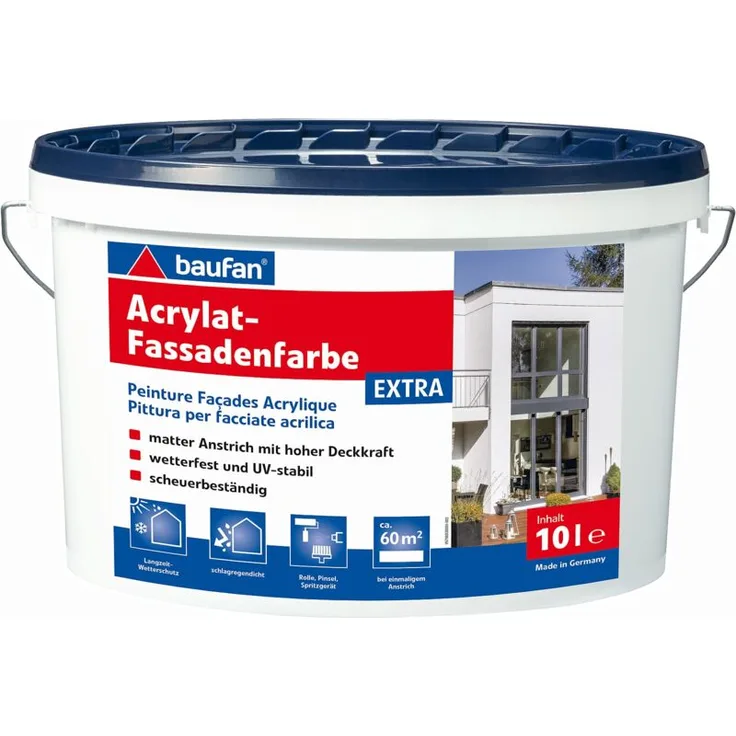 10 L Baufan Fassadenfarbe EXTRA weiß