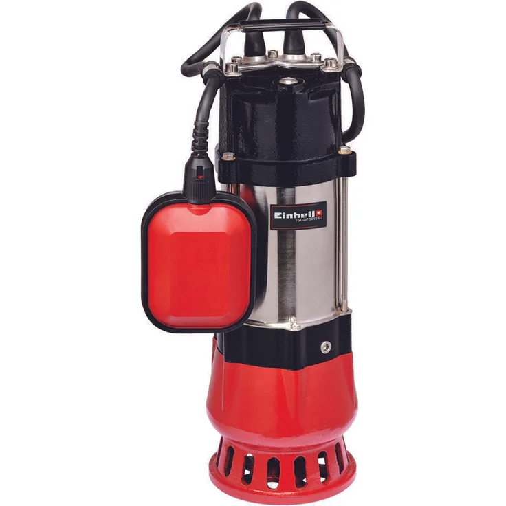 Einhell Schmutzwasserpumpe GC-DP 5010 G (500 Watt, 12.000 ltr.-Std, max. Förderhöhe 8 m, Anschluss 42 mm, stufenlos höhenverstellbarer Schwimmerschalter, Edelstahl-Motorgehäuse) Schmutzwasserpumpe