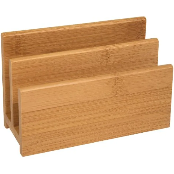 Wedo 61307 Briefständer Bambus, 2 Fächer, Maße 14 x 6,2 x 9 cm, im Geschenkkarton, braun