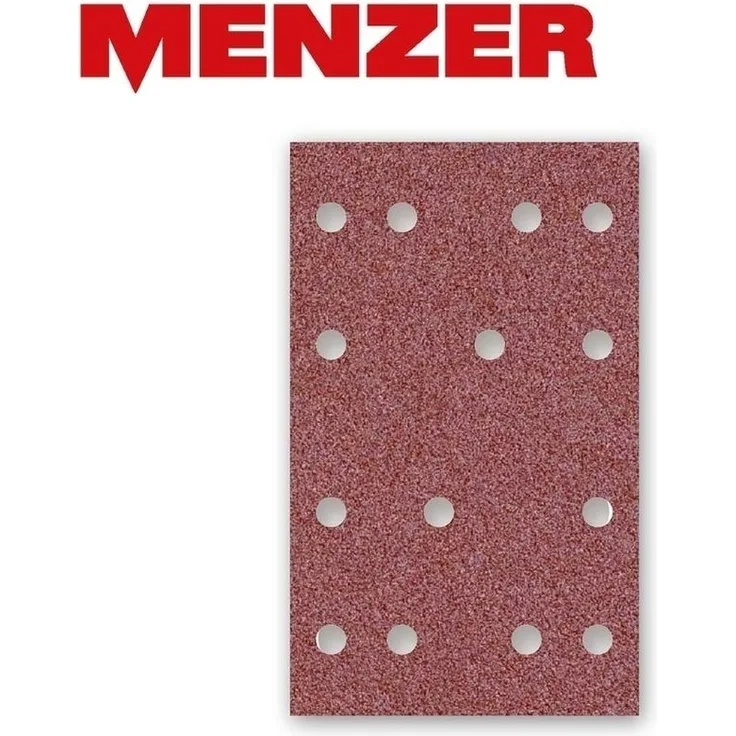 50 MENZER Klett-Schleifbögen f. Schwingschleifer, 133 x 80 mm - 14-Loch - K180 - Normalkorund