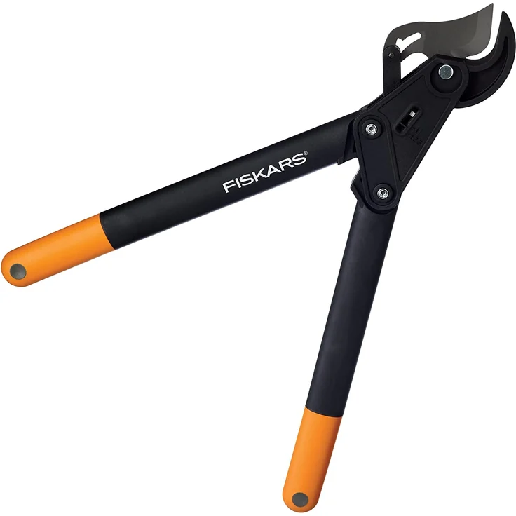 Fiskars PowerStep Amboss-Astschere für trockenes und hartes Holz, Antihaftbeschichtet, Gehärteter Präzisionsstahl, Länge 57 cm, Schwarz-Orange, L85, 1000585 – Bild 3