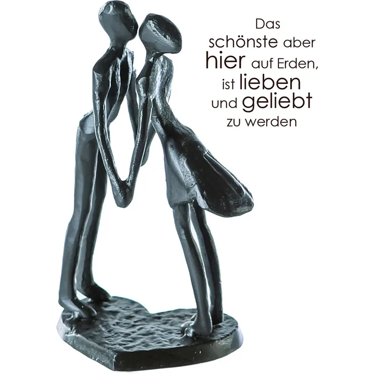 Casablanca Design Skulptur Heartbeat Gußeisen 15 cm Figur Liebe Paar