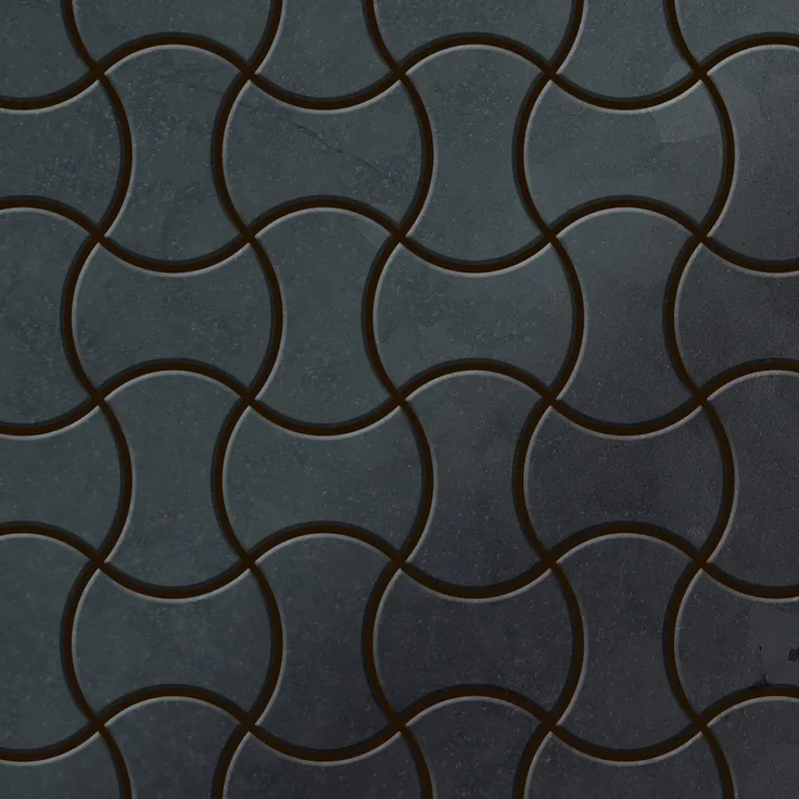 Mosaik Fliese massiv Metall Rohstahl gewalzt in grau 1,6mm stark ALLOY Infinit-RS Designed by Karim Rashid 0,91 m2
