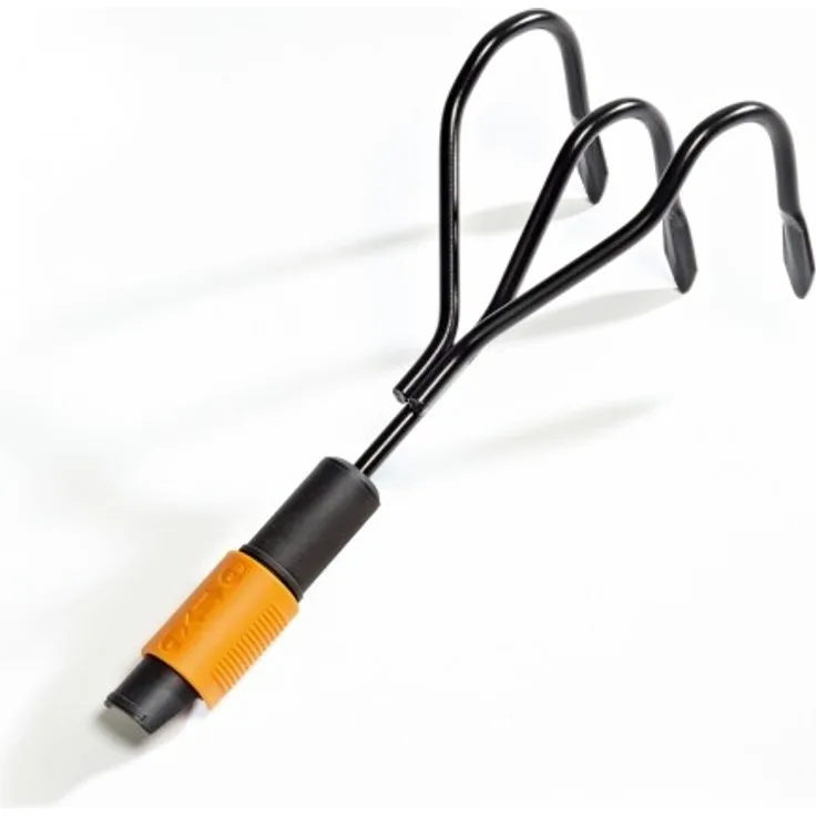Fiskars Krümmer, Für optimale Beetvorbereitung und -pflege, Gerätekopf, Länge: 31 cm, Breite: 12,5 cm, Schwarz-Orange, QuikFit, 1000680