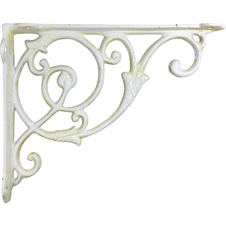 Regalträger Shabby Chic Weiß Regalhalterung Gusseisen Antik-Stil 18x22cm