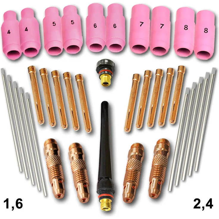 Stahlwerk WP-26 WIG Schweißzubehör Verschleißteile für WP-26 WIG-Schweißbrenner, Set 36-tlg. (5392)