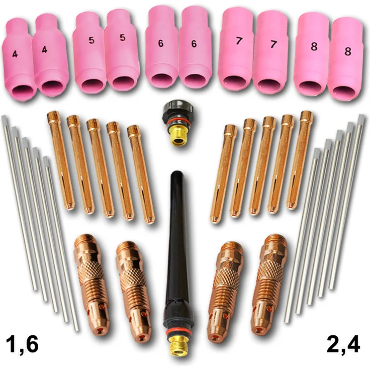 Stahlwerk WP-26 WIG Schweißzubehör Verschleißteile für WP-26 WIG-Schweißbrenner, Set 36-tlg. (5392)