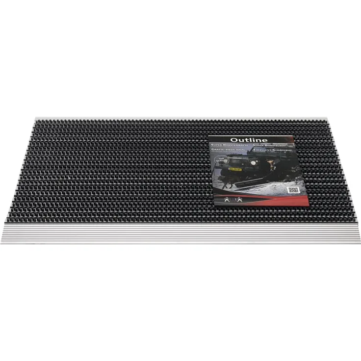 Fußmatte Alu-Anlaufkante schwarz-silber PP-Alu L500xB800xS22mm