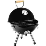 HI Mini-Holzkohlegrill Schwarz