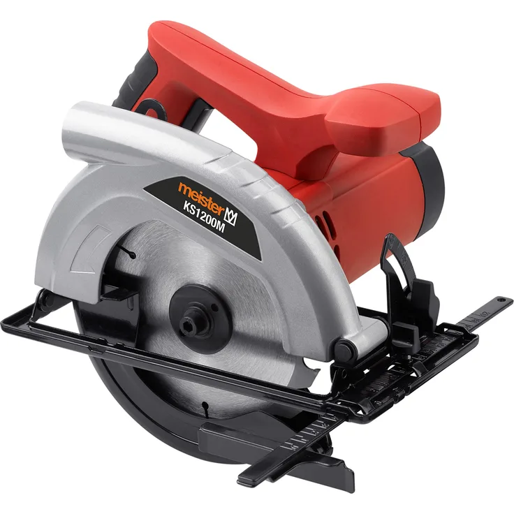 Meister Handkreissäge 1200 W, KS1200M - Holz-Sägeblatt  160 mm - Gehrungsschnitte - Bis zu 55 mm Schnittiefe - Inkl. Parallelanschlag & Staubsaugeradapter - Kreissäge - 5403520