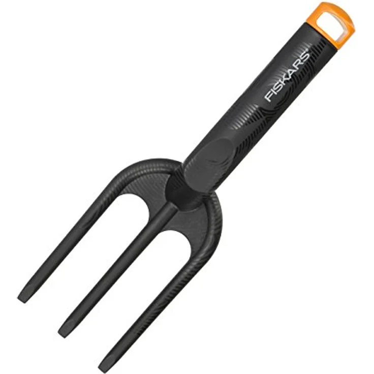 Fiskars Pflanzgabel mit 3 Zinken, Länge: 26 cm, Glasfaserverstärkter Kunststoff, Schwarz-Orange, Solid, 1000696 – Bild 2