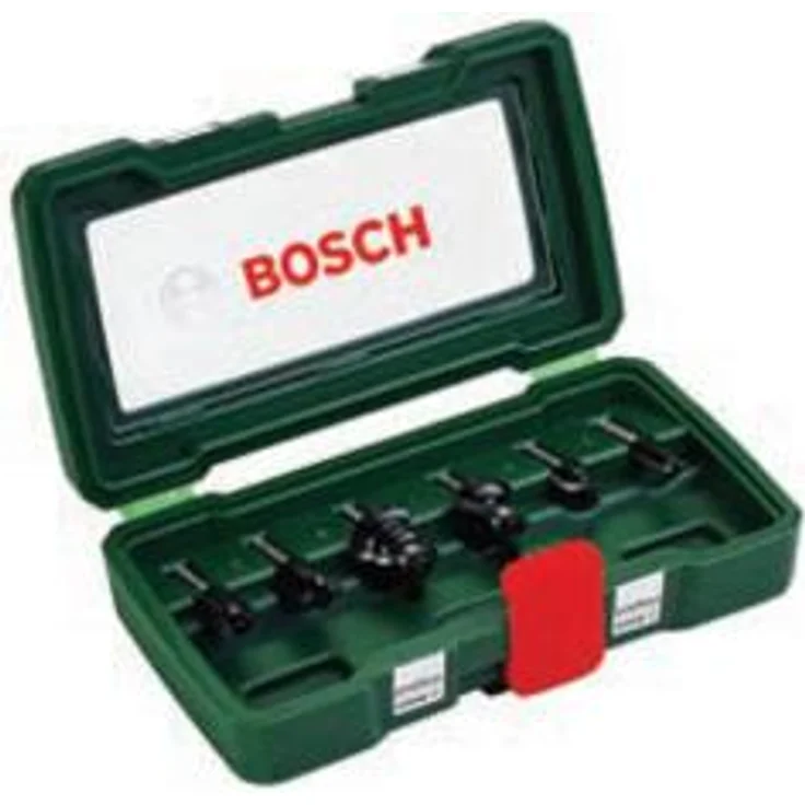 Bosch 6tlg. Hartmetall Fräser Set (für Holz, Ø-Schaft 8 mm, Zubehör Oberfräse) – Bild 1