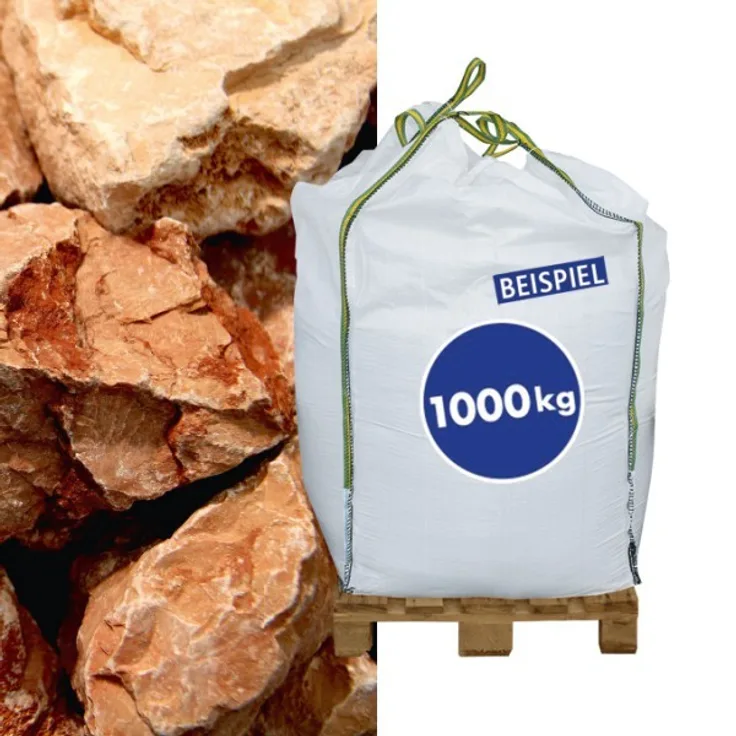 1000kg BigBag Gabionen Steine Marmorkies Rosso Verona 70-120 mm