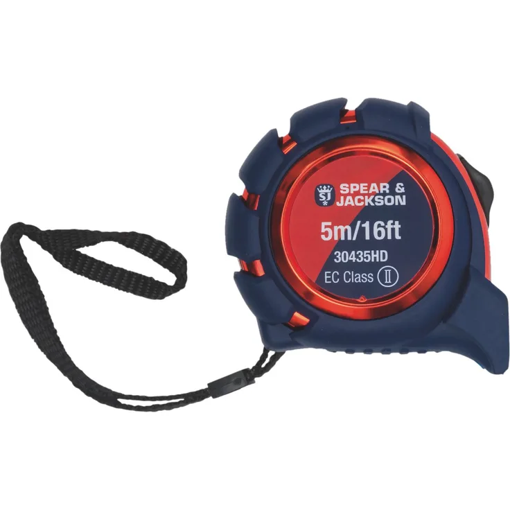 Spear & Jackson 30435hd Heavy Duty Soft Feel Tape, rot-blau, 5 m
