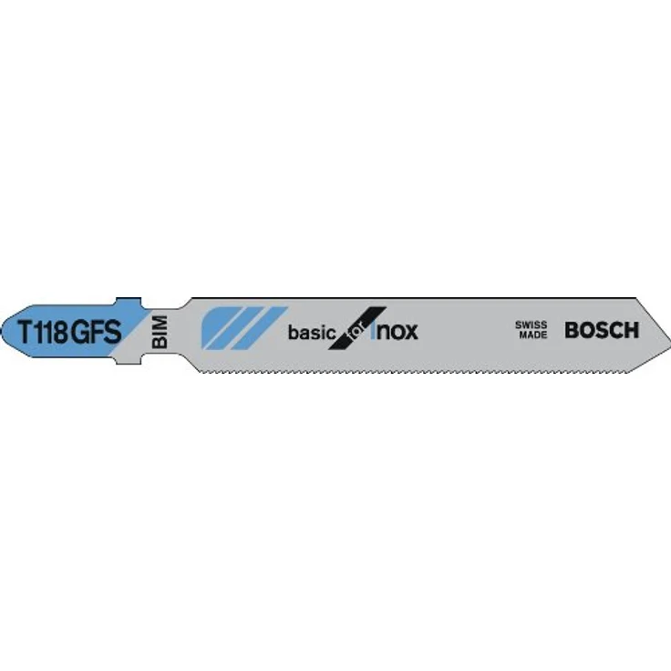 Bosch Professional 5 Stück Stichsägeblatt T 118 GFS Basic for Stainless Steel (Edelstahl, Zubehör Stichsäge) – Bild 1
