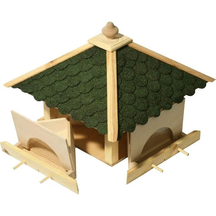 Luxus-Vogelhaus 98700e Großes XXL Vogelhaus aus Holz (Kiefer) für Garten, Balkon, mit 4 herausziehbaren Futterschubladen - XL Vogelhäuschen Vogelfutterhaus