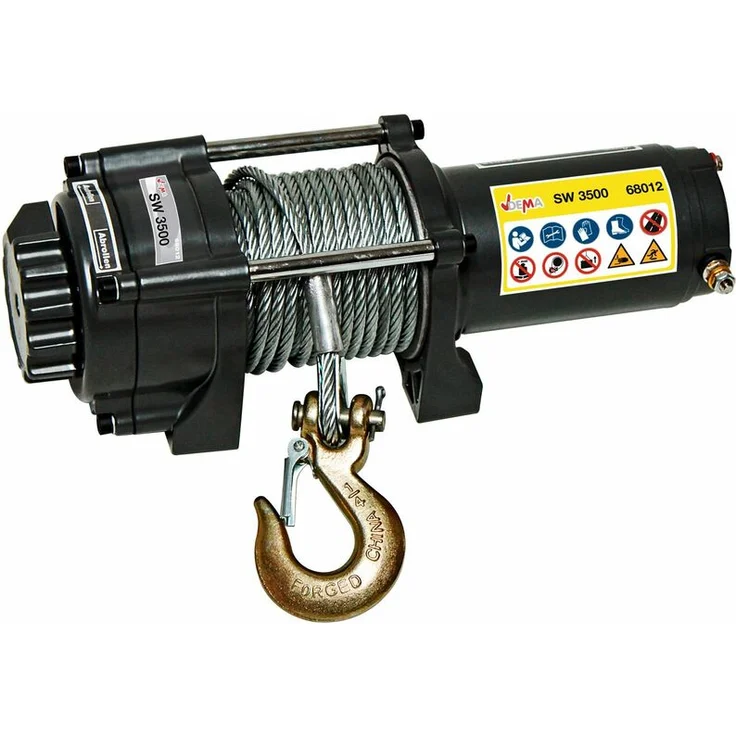 Elektrische Elektro Seilwinde SW3500 Seilzug Offroad T-Max 1,6t 12V PKW Auto