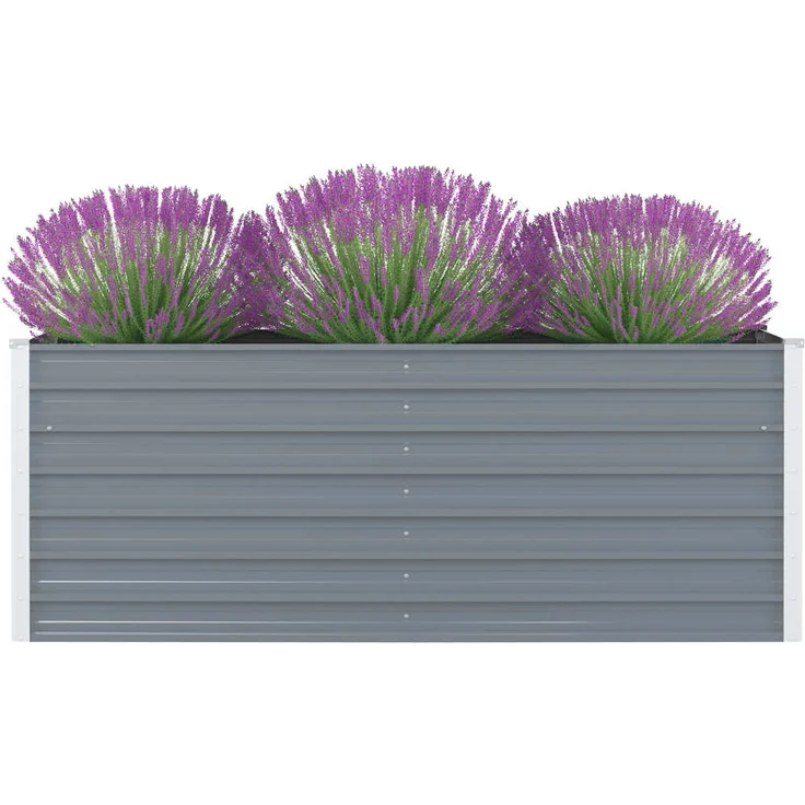 vidaXL Hochbeet 160 x 80 x 45 cm Verzinkter Stahl Grau – Bild 1