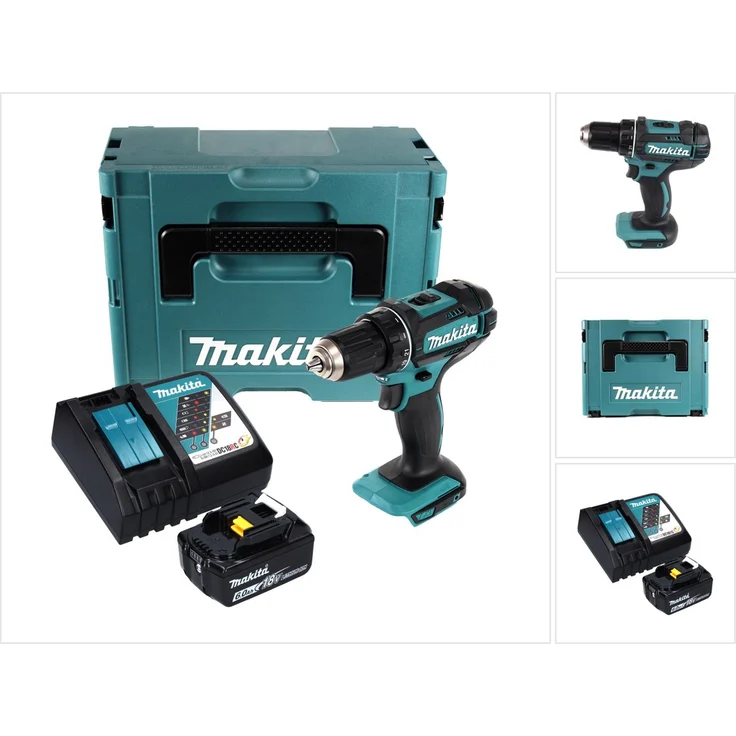 Makita DDF482RG1J Akku Bohrschrauber 18 V 62 Nm 2-Gang Schnellspannbohrfutter 1x Akku 6,0 Ah und Ladegerät im Makpac – Bild 1