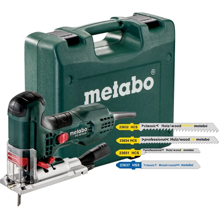 Metabo Stichsäge Set Pendelstichsäge STE 100 Quick Set inkl. Koffer & Sägeblätter (601100900), 710 Watt, Leerlaufhubzahl 3.100 U/min, 2 kg Gewicht – Bild 1