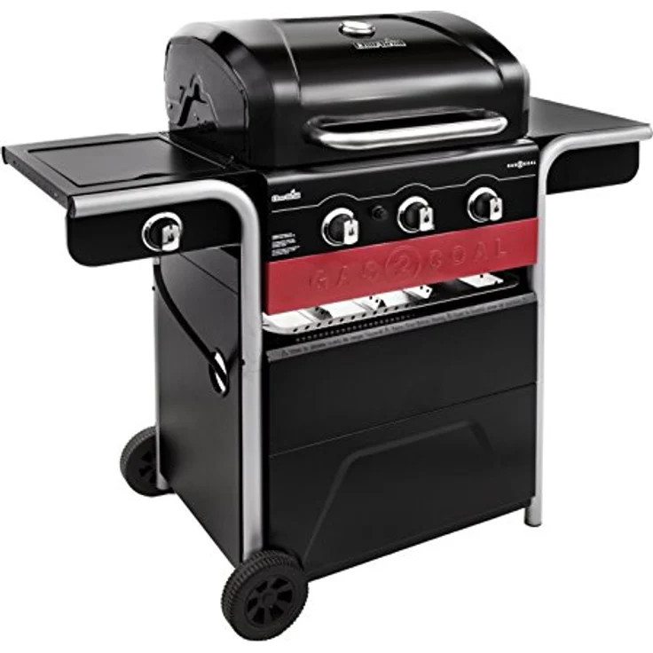 Char-Broil 330 Hybrid Gas2Coal Gasgrill, 3 Brenner, direktes Grillen, indirektes Grillen, für 6-8 Personen, Grillfläche 62 x 43 cm – Bild 1