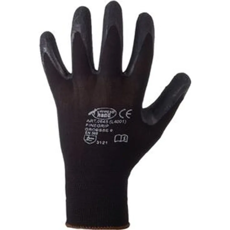 Feldtmann 0520-10H Handschuhe Gr.10, FINEGRIP POLYAMID-Latex,SCHWARZ, 1