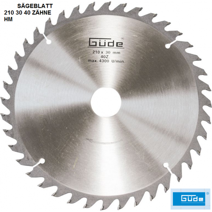 Güde Sägeblatt Hartmetall-Sägeblatt 210 mm 40 Zähne