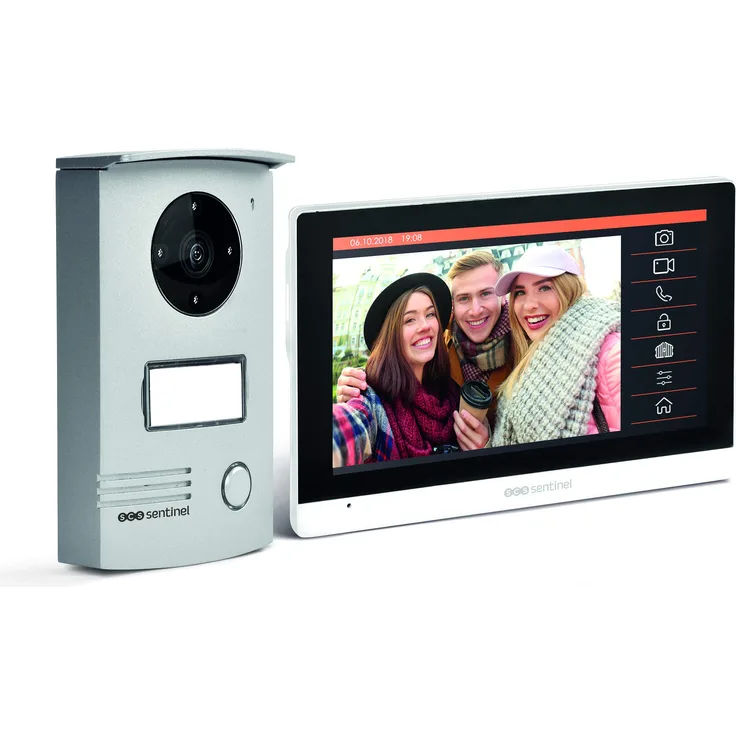 Video-Türsprechanlage, kabelgebunden, Flacher Bildschirm, Touchscreen, 7 Zoll