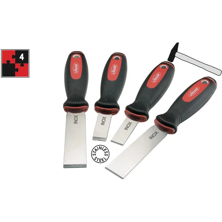 Vigor V1283 Schabersatz, 4-teilig