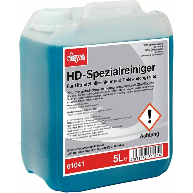 DEMA Reinigungskonzentrat 5 L Liter Ultraschallreiniger Konzentrat Reinigungsgerät