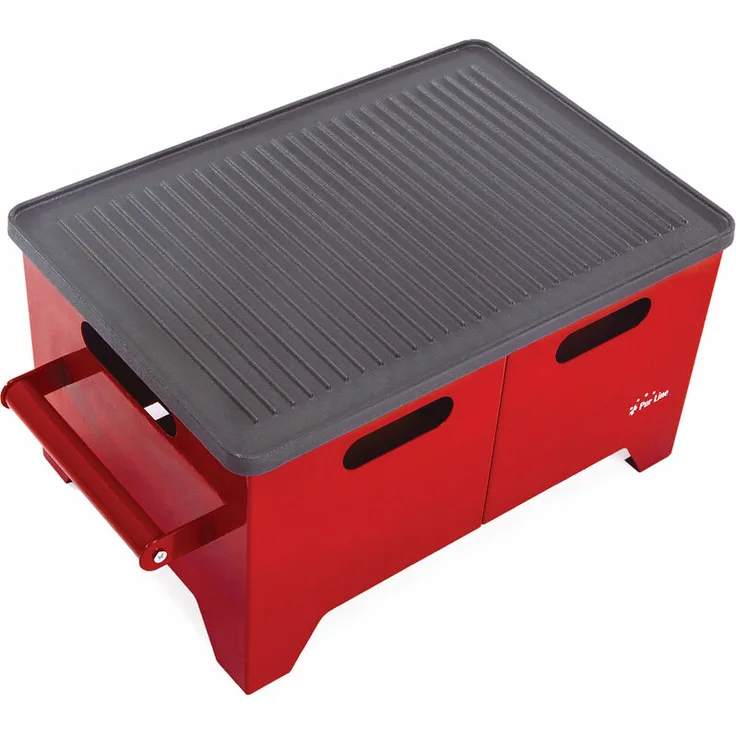 Rechteckiger Biobrennstoff-Grill mit Gusseisenplatte