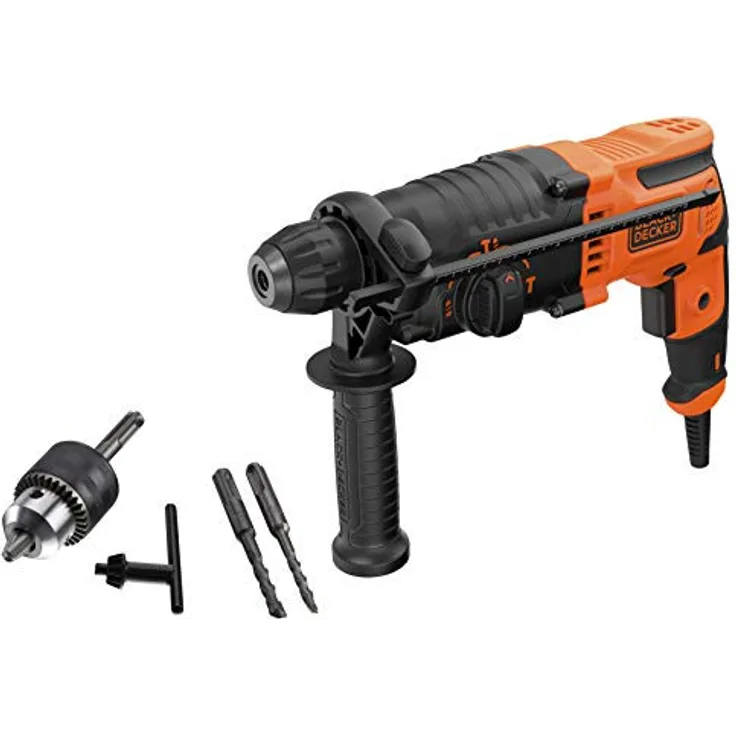 Black+Decker BEHS01-QS Kombihammer 650 Watt für effektives Schlagbohren und leichte Meißelarbeiten 1