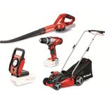 Einhell XL Akku Set ''Garten & Haus'' Power X-Change, Li-Ion 18 V: Rasenmäher, Bohrer, Schrauber, Lampe