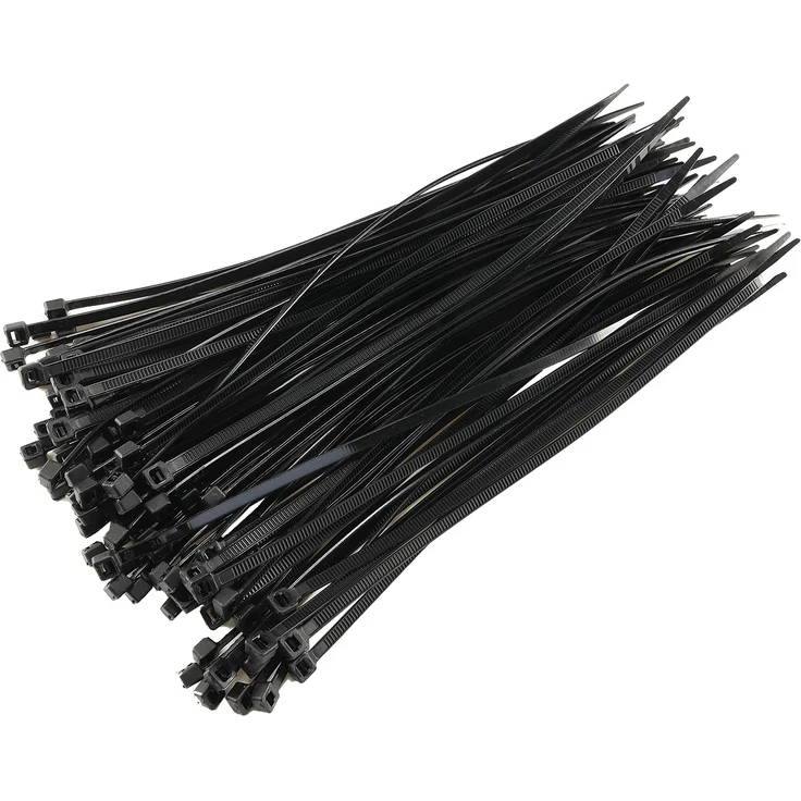 Kabelbinder 200mm x 3,5mm, schwarz 100er Pack, hohe Zugkraft, UV fest – Bild 1