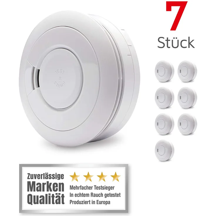 Ei Electronics Ei650 Rauchmelder (mit -Batterie, 7er Set)
